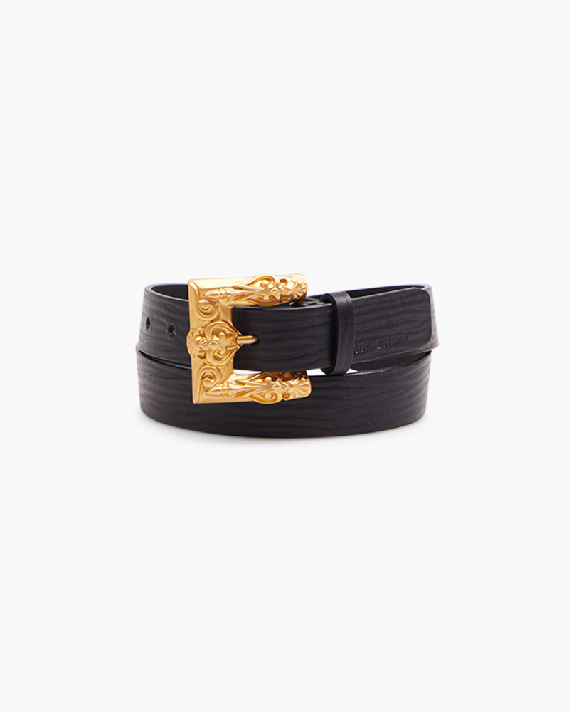 LEATHER BELT WITH GOLDEN...