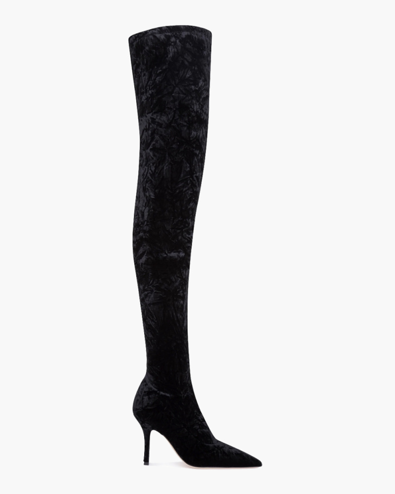 pea Queen Wash windows VELVET STRETCH MAMA OVER THE KNEE BOOT